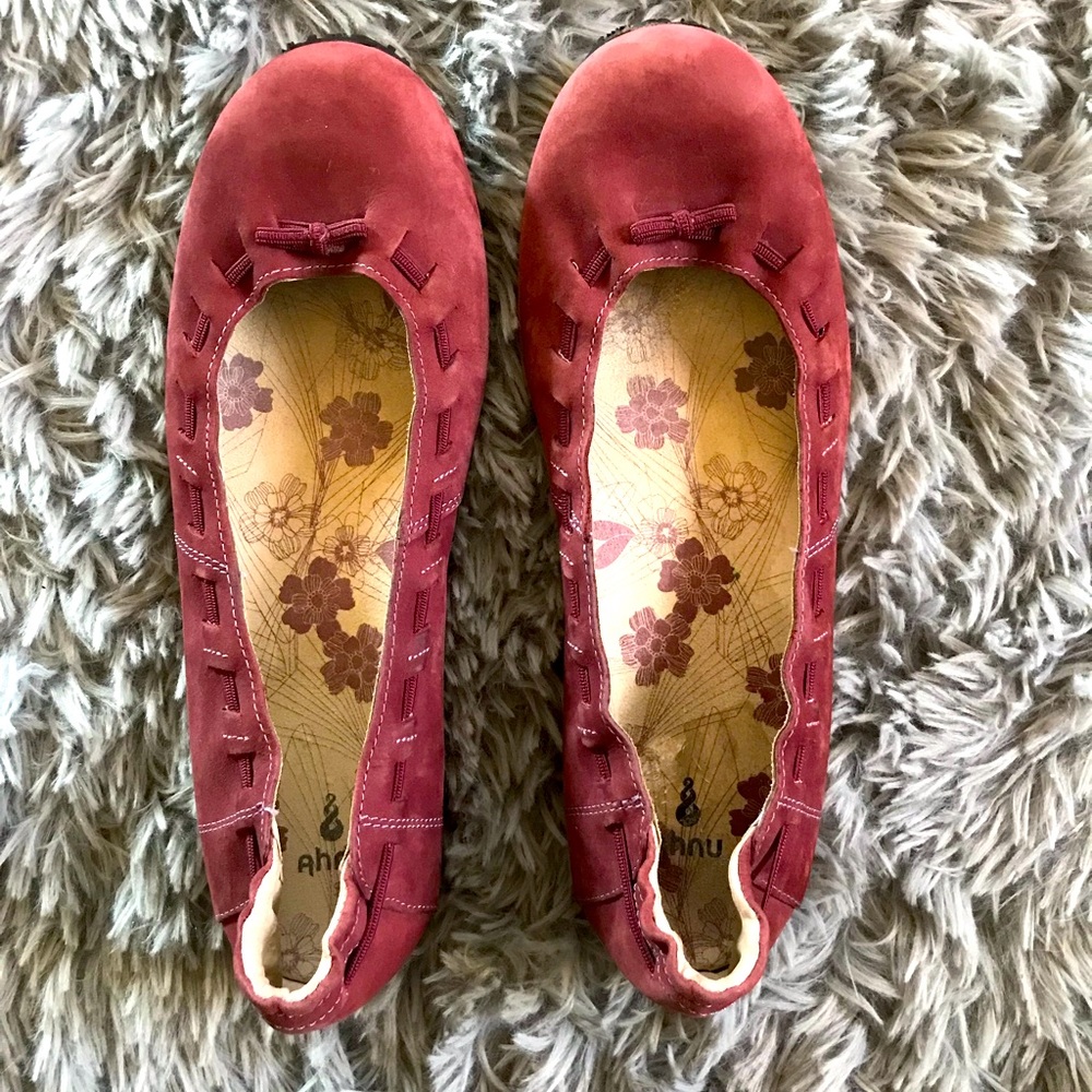 Ahnu suede leather ballet flats